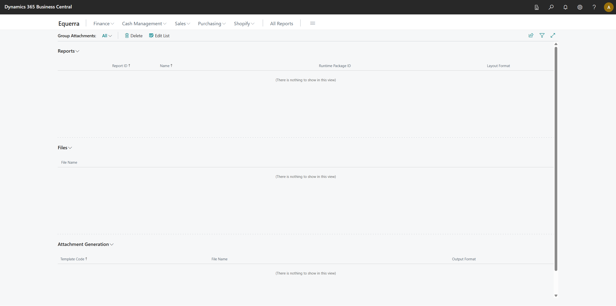 Group Attachments page