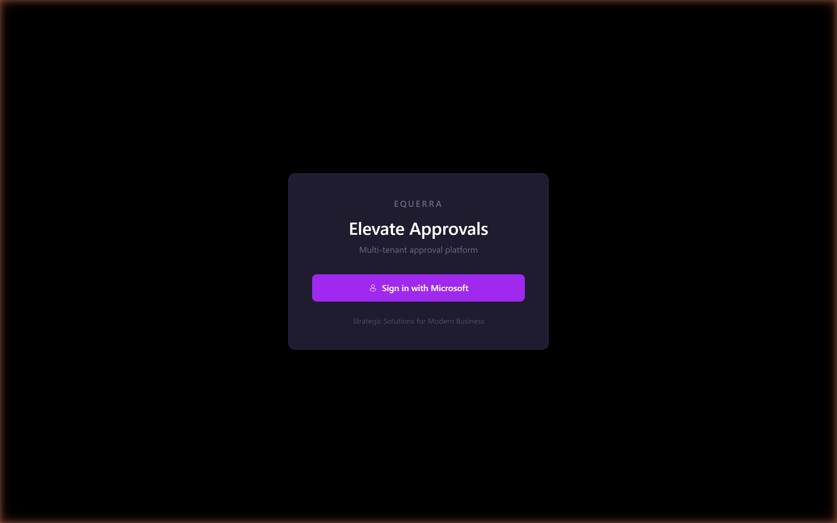 Elevate Approvals sign-in screen